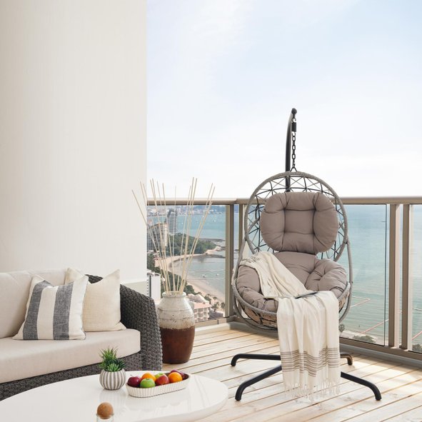 AZRAH GARDEN HANGING CAGE SWING GREY